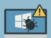 Microsoft frena publicación de Windows Insider por un bug devastador Ilustración digital en 2D de un monitor de ordenador con el logotipo de Windows en la pantalla, sobre el cual aparece un icono de insecto negro que representa un bug. En la esquina superior derecha del monitor se muestra un triángulo amarillo con un signo de exclamación, indicando una advertencia o fallo crítico. El fondo es azul claro y el estilo es plano y minimalista.