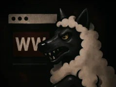 La web no necesita guardianes: El peligroso plan de Cloudflare para controlar los agentes de IA Ilustración digital de estilo oscuro que muestra a un lobo con expresión amenazante disfrazado con piel de oveja, delante de una ventana de navegador con las letras “WWW”. La imagen representa el peligro de restringir el acceso abierto a Internet mediante sistemas de autenticación centralizados, como los “agentes firmados”.