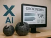 Elon Musk lanza Grokipedia, su enciclopedia que directamente copia páginas de la Wikipedia Ilustración digital que muestra un monitor con la página de Grokipedia en pantalla, acompañado de dos esferas con el logotipo de Wikipedia en una mesa y el logotipo de xAI en el fondo.